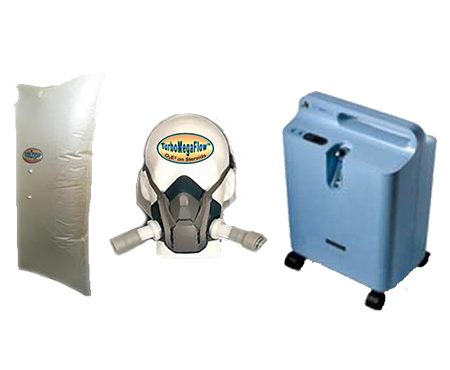 EWOT System Combo E - Machine à oxygène 5LPM reconstruite, sac de 900 litres et masque