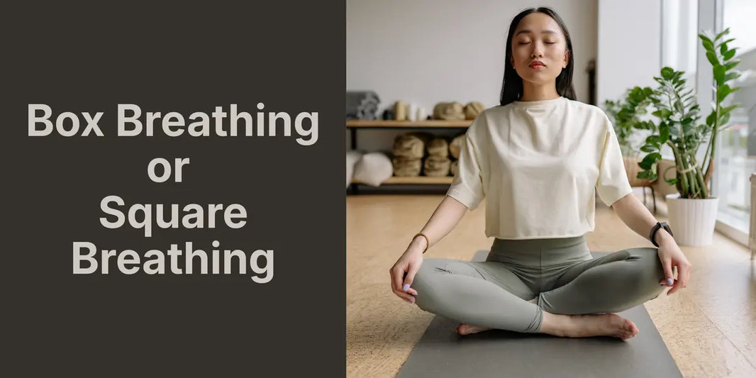 A lady practising deep breathing
