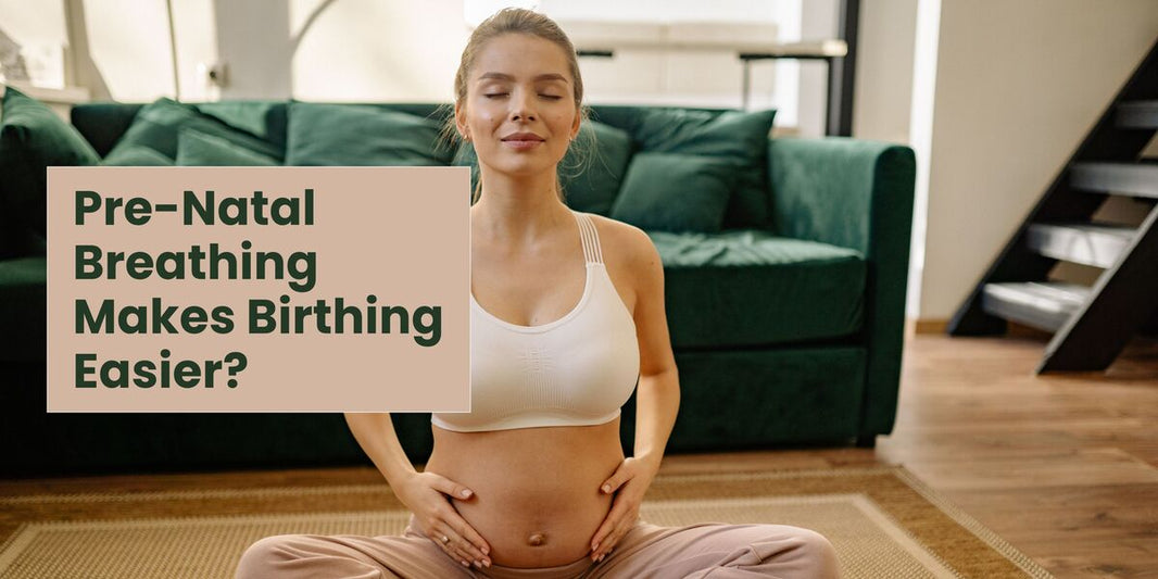 Image of a lady doing breathing exercise when she is pregnant