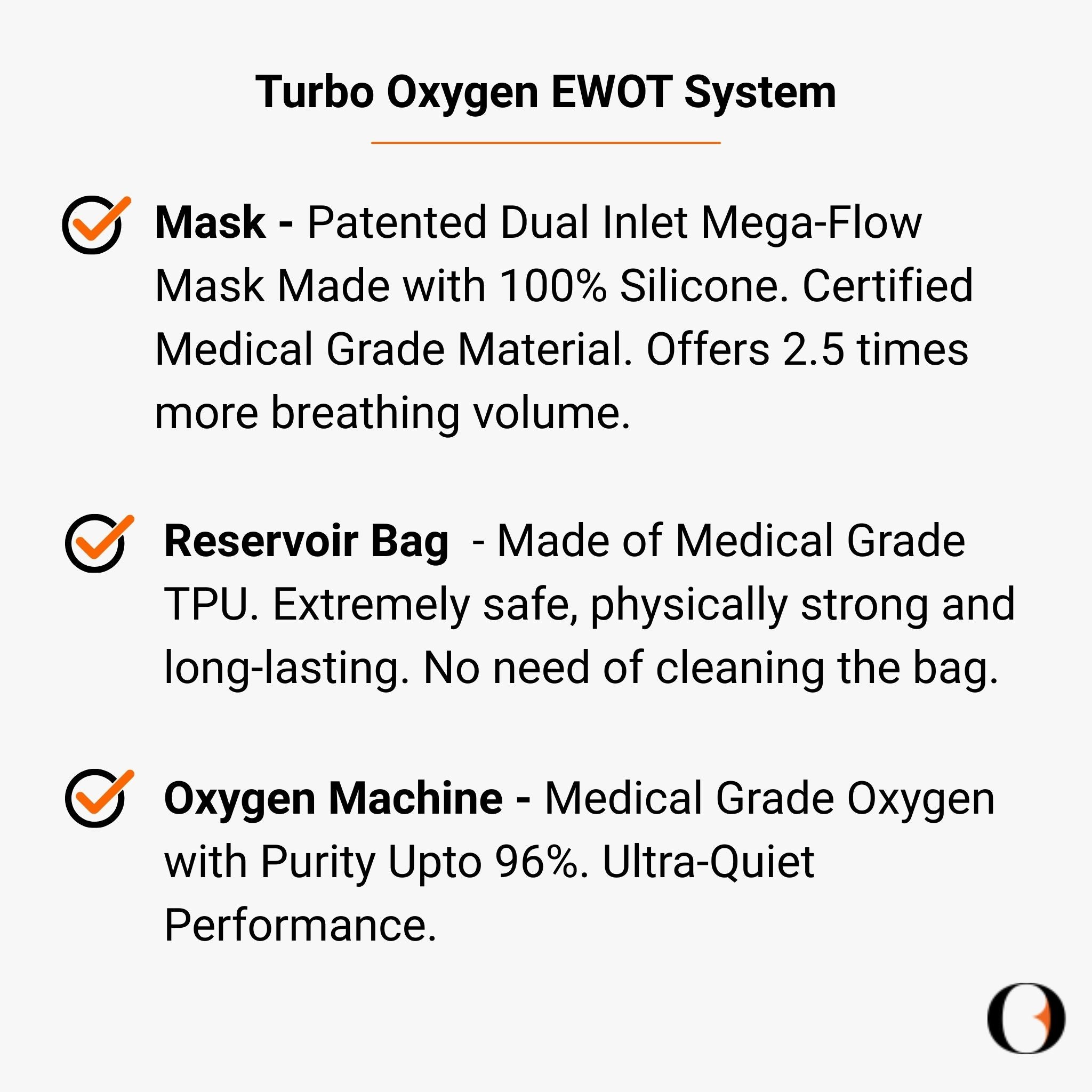 Turbo Oxygen EWOT System Main Features