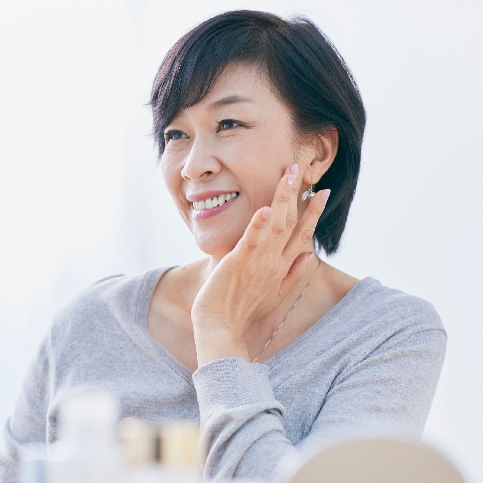 Middle aged lady enjoying her anti aging