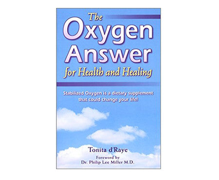 Book cover of 'The Oxygen Answer' by Tonita d'Raye, featuring a blue sky with clouds and the title text.